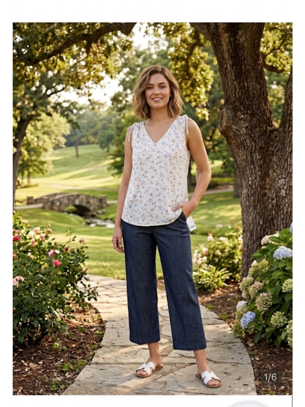 Harve Bernard nwt Dark Wash Cropped Wide-Leg Pants size 14